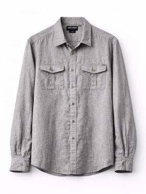 Antony Morato Slim Fit Linen Cotton Shirt Beige Button Up Casual Designer XL